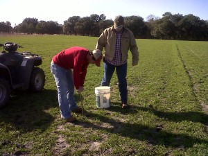 Pulling Soil Samples